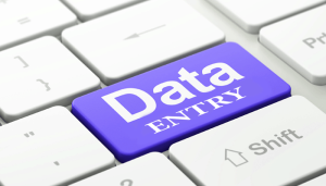 Data entry logo on a keyboard